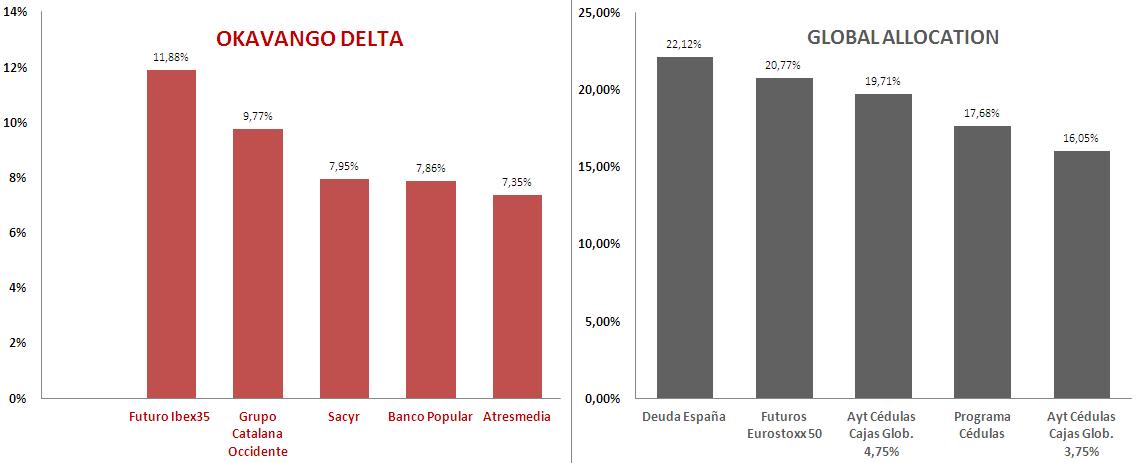 Mayores posiciones de los fondos de inversión (FUENTE: MORNINGSTAR)