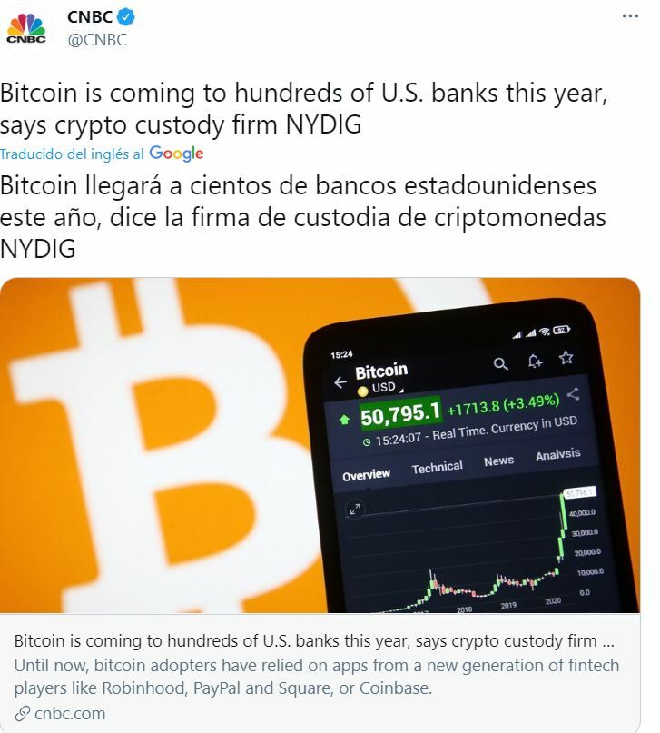 Tuit Bitcoin CNBC