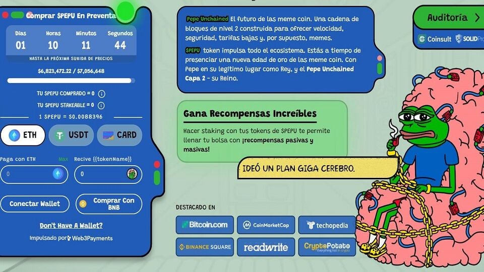 Nueva criptomoneda recauda 6,7 millones en medio de las bajadas del mercado memecoin