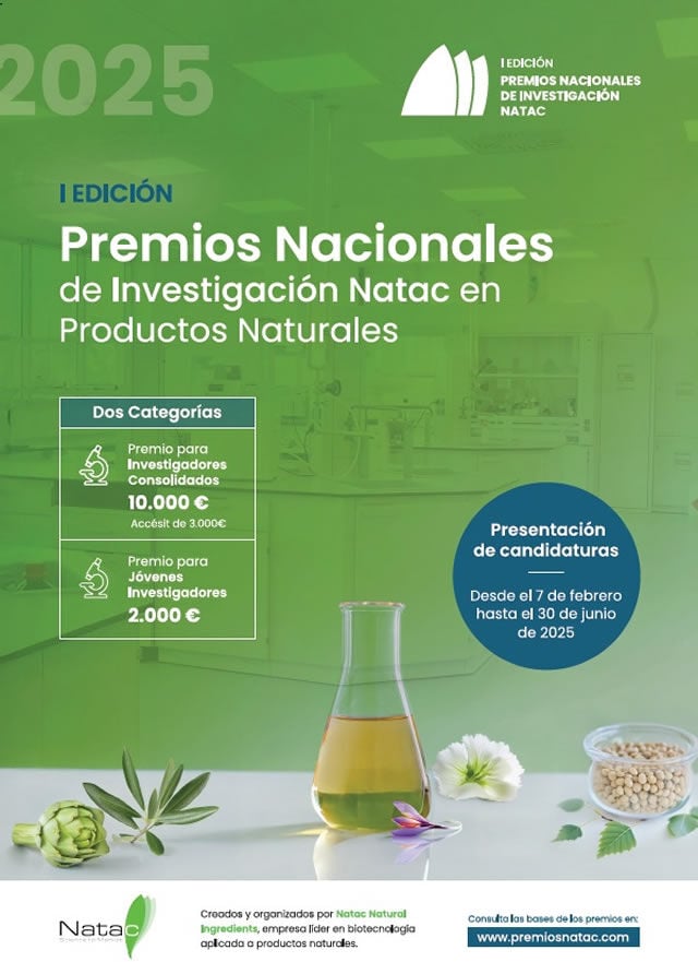 Natac convoca los Premios Nacionales de Investigación en Productos Naturales 