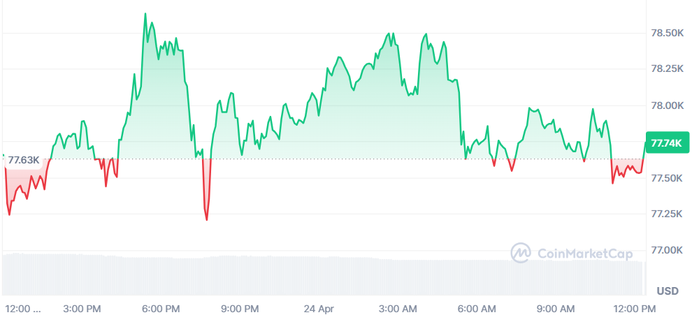 Bitcoin intenta recuperar los 78.000 dólares