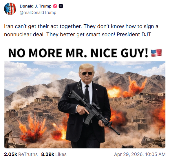 Trump insta a Irán a firmar un acuerdo tras posible extensión del bloqueo