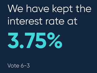 El Banco de Inglaterra mantiene su tipo de interés sin cambios en el 3,75%