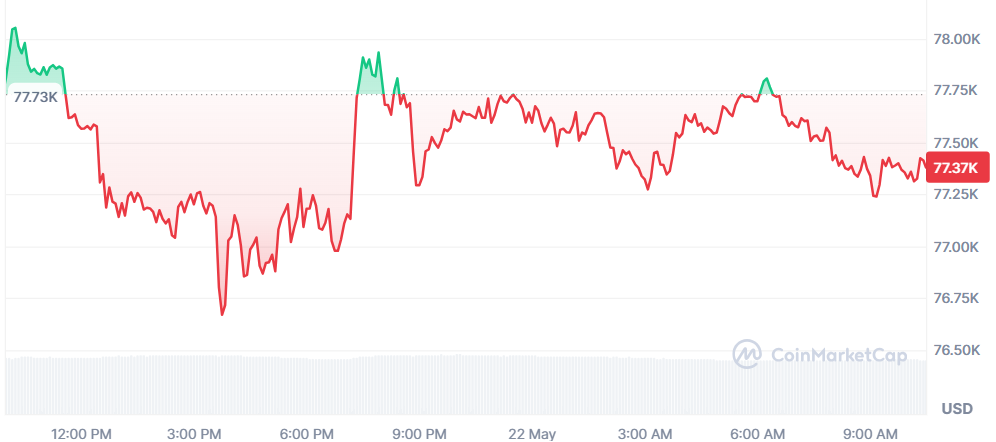 Bitcoin sigue anclado en los 77.000