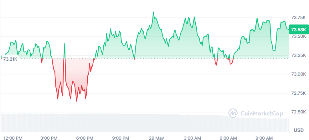 Bitcoin intenta mantener, al menos, los 73.000